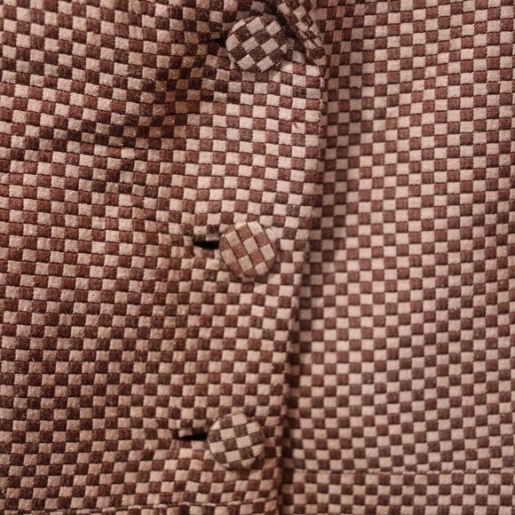 Kay Unger Brown Checkered Skirt Suit & Blazer Jacket Set 12 Vintage Chic - Picture 3 of 15